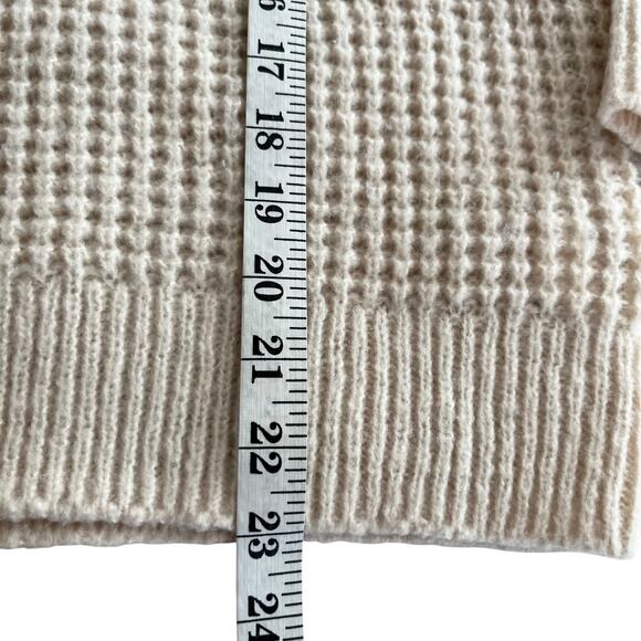 Zara Boys Ecru Waffle Knit Crewneck Sweater - Size 9-10 - Picture 5 of 6